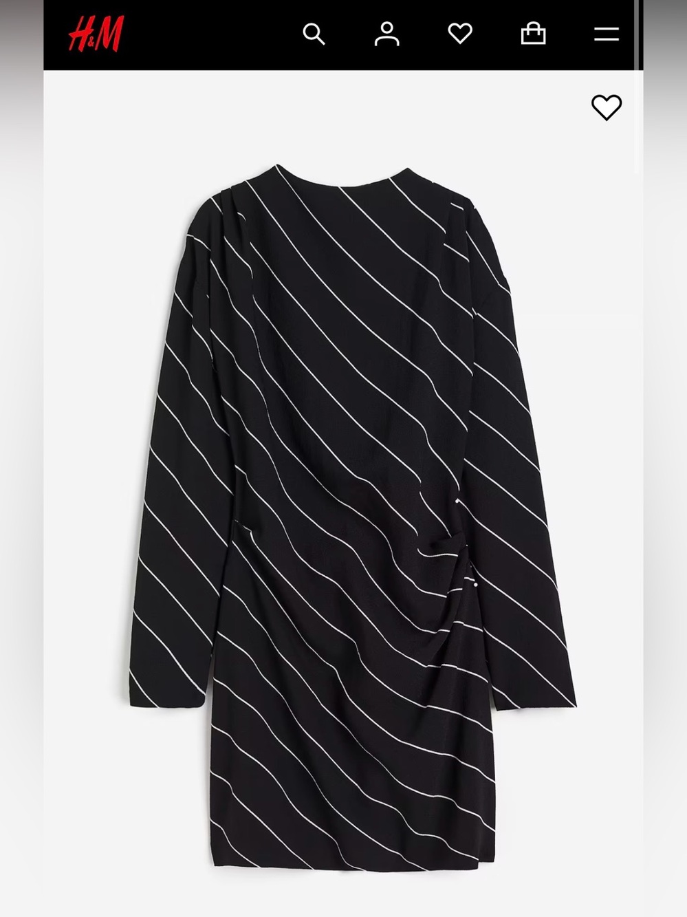 H&M Black & White Diagonal Stripe Women's Dress